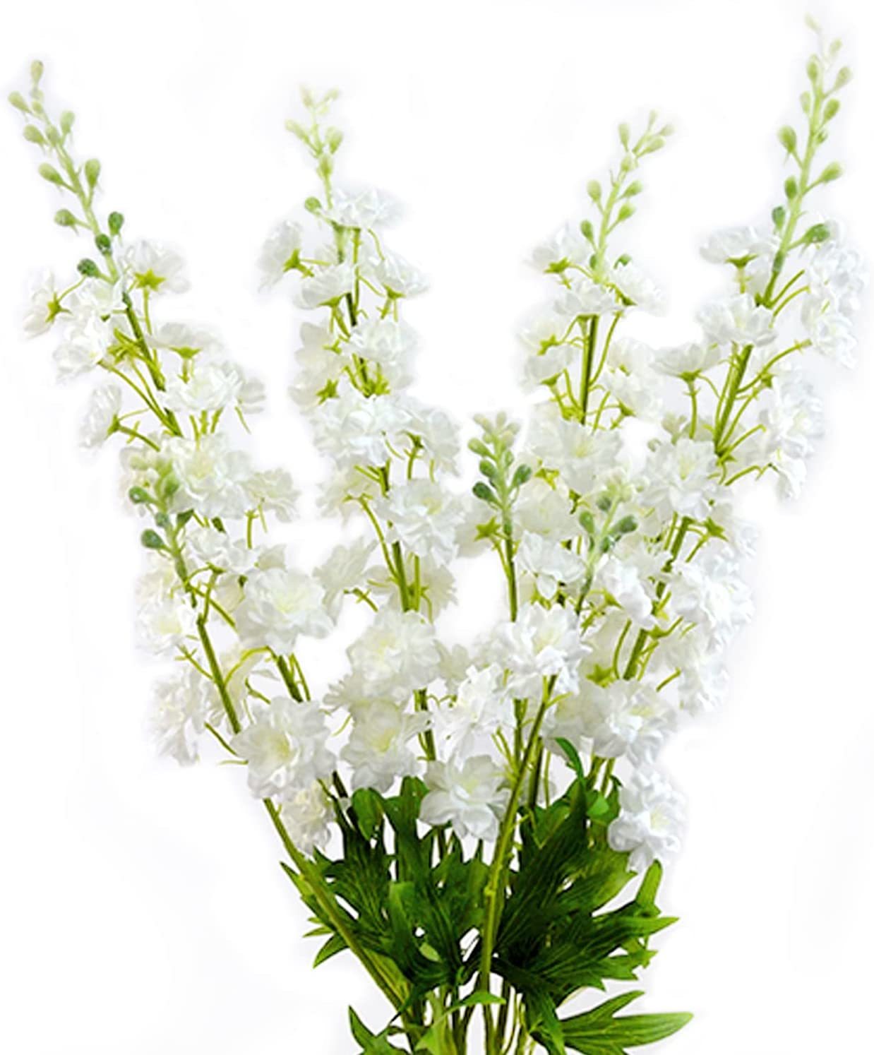 Primary image for White Delphinium Artificial Flower Long Stem Flower Zooeyroose White Delphinium