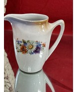Antique German Porcelain Small Lustreware Pitcher Creamer Flowers 4” Tall - £6.22 GBP