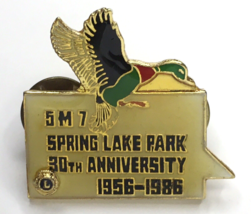 Lions Club 5M7 Spring Lake Park 30th Anniversary Lapel Pin 1956 - 1986 - £8.01 GBP
