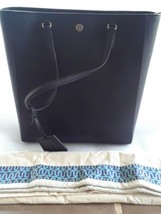 Tory Burch Robinson North South Leather Tote Bag Black - £201.50 GBP
