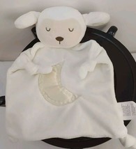 Stepping Stones Lovey Cream Lamb Security Blanket Satin Moon Knotted corner - $12.44