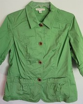 Womens 12 Coldwater Creek Lime Green Lightweight Button-Up Casual Jacket - $166.17 MXN
