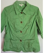 Womens 12 Coldwater Creek Lime Green Lightweight Button-Up Casual Jacket - $12.22 CAD