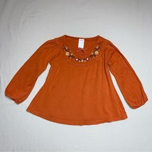Gymboree Orange Halloween Fall Long Sleeve Shirt Girl’s 4 Blouse Tee Sequin Fall - $11.88
