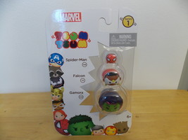 Marvel Tsum Tsum Series 1 Spider-Man, Falcon &amp; Gamora Figurines  - £7.84 GBP