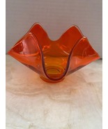 Vintage Viking Persimmon Handkerchief Bowl Trinket Dish Orange - £21.62 GBP