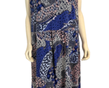 Talbots Plus Petite Blue, Pink, White Floral V Neck Sleeveless Knit Maxi... - $42.74