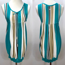 Escada Light Sleeveless Striped Knit Dress Size Ger36 Cashmere Cotton Stretch - £79.74 GBP