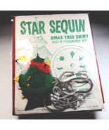 Vintage Star Sequin Xmas Tree Skirt Felt Kit Favorite Back Stay Co. Ex Rare - $56.34 CAD