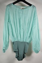 Forte Forte Womens Bodysuit Linen Silk Emerald Long Sleeved 1 NWT  - £77.84 GBP