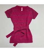 Fuchsia Pink Shimmer Knit Tunic Top Girl’s 3T Shirt Short Sleeve Fall - £7.78 GBP
