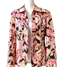 Pinky &amp; Dianne Womens Floral Blazer Size M Open Front Jacket Pink Brown - £20.84 GBP