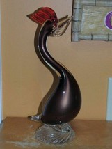 Art Glass Crane/ Bird metallic Brown 11.25&quot; unmarked Italian Murano - £34.16 GBP
