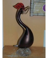 Art Glass Crane/ Bird metallic Brown 11.25&quot; unmarked Italian Murano - £33.62 GBP