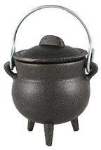 Small Cast Iron Cauldron with Lid and Handle for Rituals, Spells, Incense! - $19.75