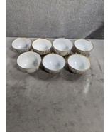 Set of 7 Vintage Oscar Schlegelmilch Germany Pearlescent Gold Trim Tea Cups - £37.85 GBP