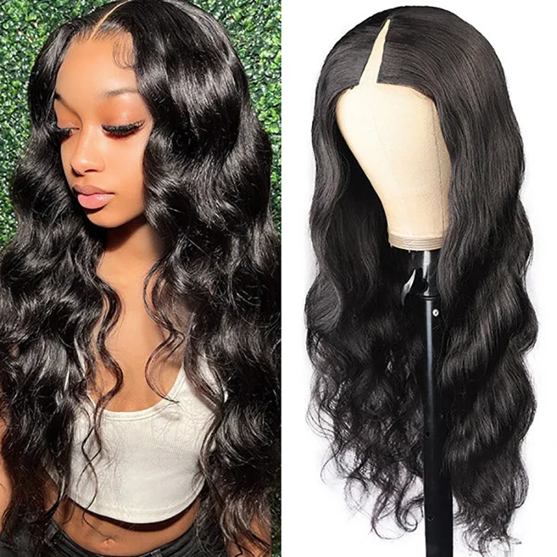 Brazilian Body Wave V/U Part Wig Human Hair 14-30 inch No Leave Out Straig - £28.30 GBP+