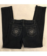 Arizona Girls Jean Sz 10 Regular Slim Fit Atomic Hearts Bling Pkt Jewel ... - $19.81 CAD