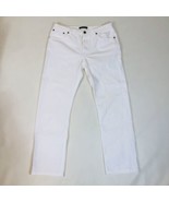 THE ROW White Cotton Denim Mid Rise Button Front Cropped Jeans Pants Size 6 - £116.84 GBP