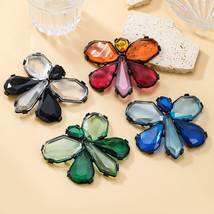 Big Butterfly Brooch Exaggerated Geometric Colorful Transparent Pin Acce... - $17.99