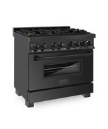 ZLINE 36&quot; Dual Fuel Black Stainless 6 Brass Burners Oven Range RAB-BR-36 - $3,267.00