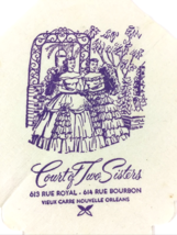 Original 1951 Court Of Two Sisters on Bourbon Street New Orleans printed napkin - £7.72 GBP