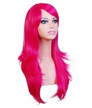 20&quot; Straight Curvy Long Hair Wig Accessorie Artificial Hair for Cosplay Hot Pink - £19.77 GBP