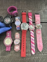 Lot of 8 Vintage Pink Color Kids Watches Hello Kitty Superman Estate Fin... - £7.43 GBP