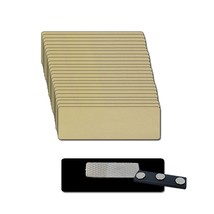 25 Blank Gold Metallic NAME BADGE KIT (U) 1 x 3 Tags 1/8” Rounded Corners Magnet - £41.70 GBP