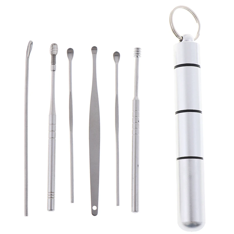 5/6Pc Stainless Steel Earpick Ear Cleaner Spoon Ear  Removal Kit Ear  Remover Ea - $47.66