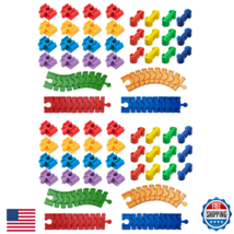 Bunu1492 Wooden Train Track Accessories Set 64 pcs Connectors Compatible... - $55.68