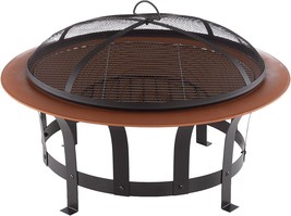 Pure Garden 50-LG1204 30” Outdoor Deep Fire Pit-Round Large, Copper and ... - $172.99