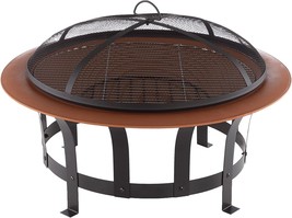 Pure Garden 50-LG1204 30” Outdoor Deep Fire Pit-Round Large, Copper and ... - £138.61 GBP