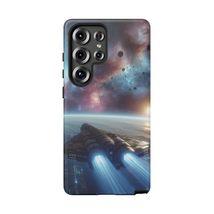 Spaceship Traveling Galaxy Cover for iPhone 15, Tough Case Space Art Gif... - $28.49
