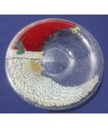 Peggy Karr Fused Art Glass Bowl Santa Claus Cresent Moon 8 1/2&quot; Signed N... - £19.69 GBP