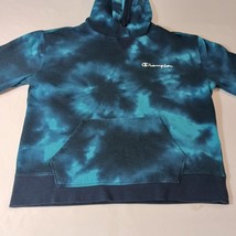 Champion Men's Turquoise & Dyed Blue Drawstring Hoodie Pullover Sweatshirt Sz M image 10