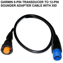 GARMIN 8-PIN TRANSDUCER TO 12-PIN SOUNDER ADAPTER CABLE WITH XID - $29.95