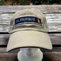D.L. Evans Bank Hat Vintage Strapback Cap Tan Adjustable Logo Idaho - £11.11 GBP