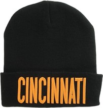 Cincinnati City Name Adult Size Winter Knit Cuffed Beanie Hat (Black/Ora... - £14.30 GBP