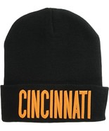 Cincinnati City Name Adult Size Winter Knit Cuffed Beanie Hat (Black/Ora... - £14.34 GBP