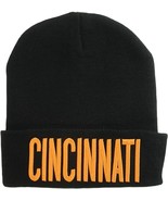 Cincinnati City Name Adult Size Winter Knit Cuffed Beanie Hat (Black/Ora... - $24.55 CAD