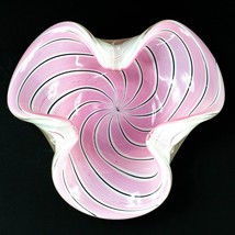 Vintage Murano Pink and White Venini or Dino Martens Swirl Art Glass Bow... - £143.30 GBP