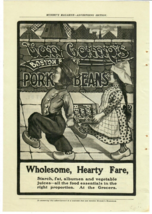 1903 Van Camps Pork &amp; Beans Antique Print Ad Boston Baked Kids Carrying Can - £11.53 GBP