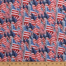 Cotton Flags United States of America USA Stars Stripes Fabric Print BTY D305.35 - £7.99 GBP