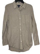 Gap Men&#39;s Shirt Boyfriend Fit Casual Long Sleeves Button Down Pocket Grey Sz. XS - £15.57 GBP
