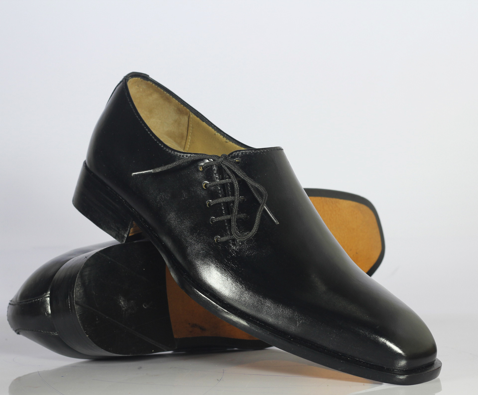 Handmade Men's Black  Fashion Shoes, Men Leather Lace Up Designer Dress Shoes
