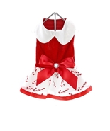 Red Velvet Dress with White Candy Cane Skirt &amp; Matching Leash Sizes XS-XL  - €18,87 EUR