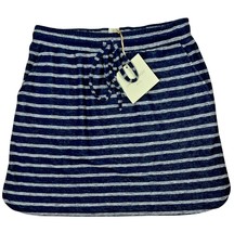 Cynthia Rowley Womens Navy Blue Striped Sweat Skirt Elastic Waist w Pockets M - £15.50 GBP