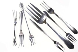 Collection Sterling Art Deco and Mid Century Modern Serving forks - £253.04 GBP