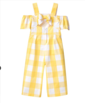 Janie and Jack Sun Days Yellow Pants Off Shoulder Romper Sz 8 NWT - £25.61 GBP